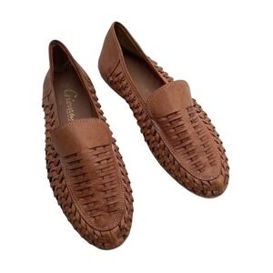 Giovanni Huarache Loafers Women's 8.5 D Brown Woven Slip-On Shoes